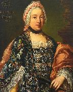 unknow artist Portrait der Anna Maria von Lippert, mit Wappen und Jahreszahl oil painting reproduction